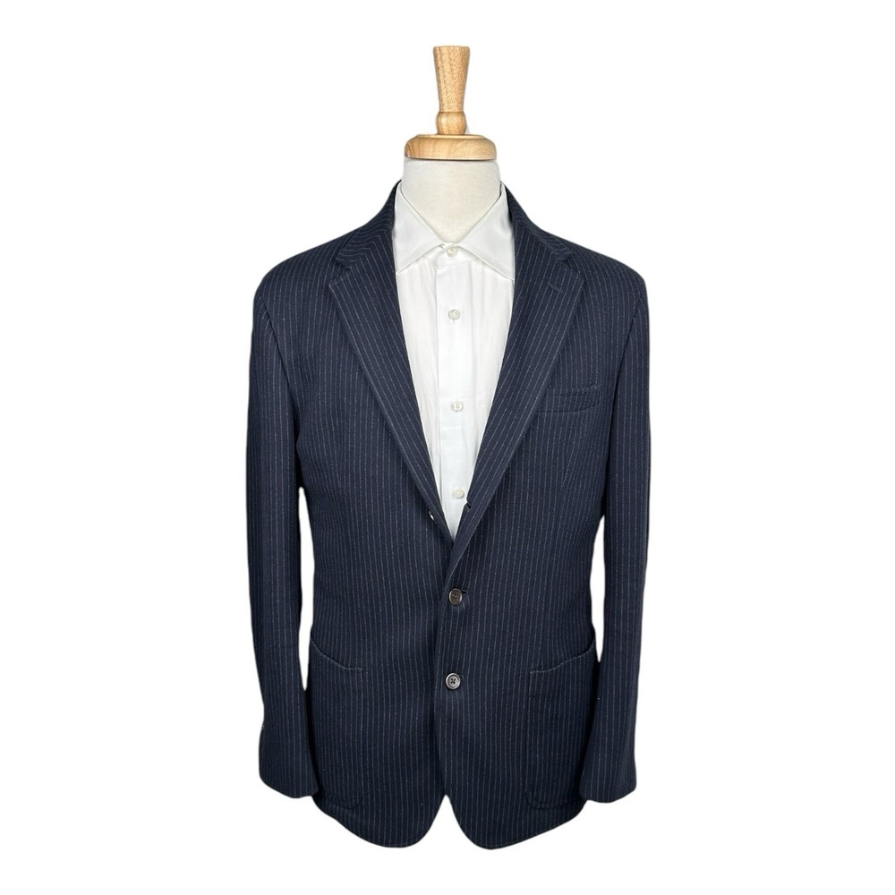 Polo Ralph Lauren Blue Striped Cotton Blend Mens Suit 42L Pant 36X33 NWT
